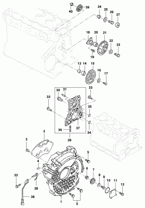 Engine timing housing and flywheel