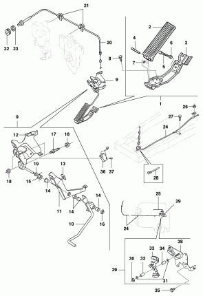 Accelerator pedal and cable