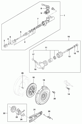 Clutch and master cylinder