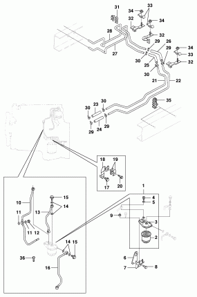 Fuel filter and tubes
