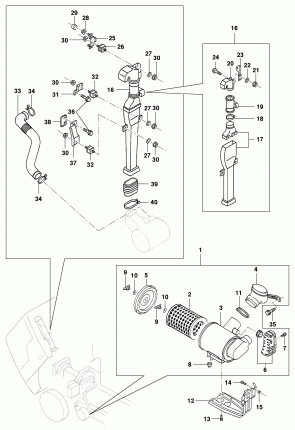 Air filter and ducts