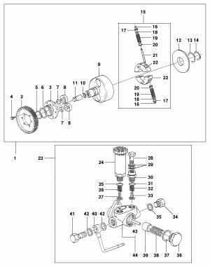 Injection pump timer and feed pump