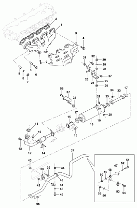 Exhaust manifold, exhaust tube and fixing