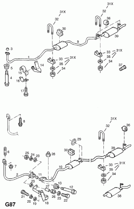 ВЫХЛОПНАЯ ТРУБА, ГЛУШИТЕЛЬ И КАТАЛИТИЧЕСКИЙ НЕЙТРАЛИЗАТОР