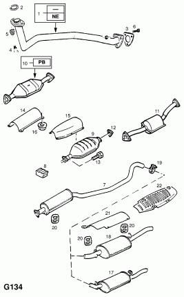 ВЫХЛОПНАЯ ТРУБА, ГЛУШИТЕЛЬ И КАТАЛИТИЧЕСКИЙ НЕЙТРАЛИЗАТОР (ПРОДОЛЖ.)