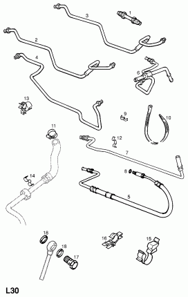 ТРУБИ И ШЛАНГИ РУЛЕВОГО ПРИВОДА С УСИЛИТЕЛЕМ (ПРОДОЛЖ.)