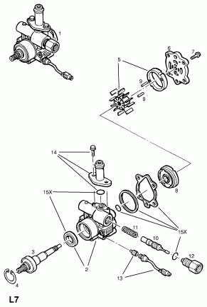 НАСОС РУЛЕВОГО ПРИВОДА С УСИЛИТЕЛЕМ