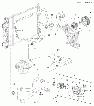 ТЕРМОСТАТ, КОРПУС И ВЫПУСКНОЙ ВОДЯНОЙ КАНАЛ