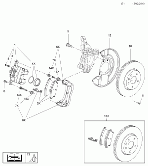 ДИСК И СУППОРТ ПЕРЕДНЕГО ТОРМОЗА