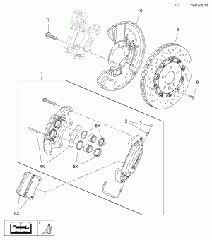 FRONT BRAKE DISC CALIPER (EXCHANGE)
