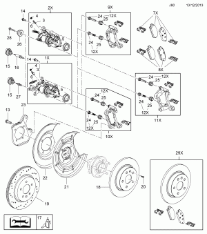 REAR BRAKE DISC CALIPER (EXCHANGE)