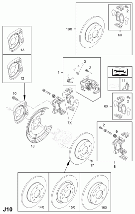 REAR BRAKE DISC CALIPER (EXCHANGE)