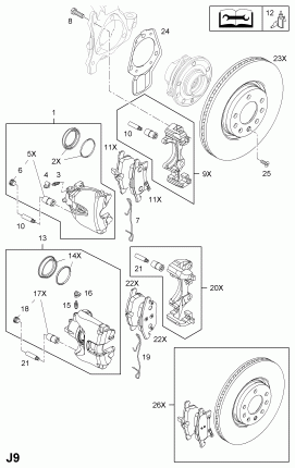 FRONT BRAKE DISC CALIPER (EXCHANGE)