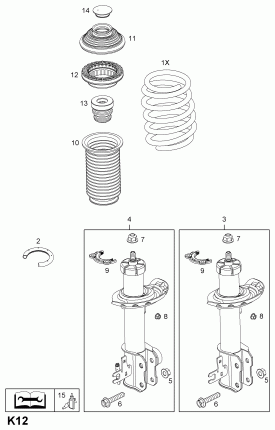 КРЕПЛЕНИЯ ПЕРЕДНЕГО АМОРТИЗАТОРА