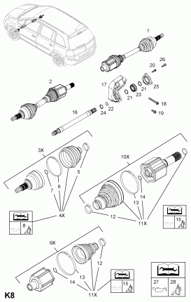 FRONT AXLE DRIVE SHAFT (EXCHANGE)