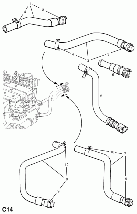 ШЛАНГИ ОБОГРЕВАТЕЛЯ И КРЕПЛЕНИЯ
