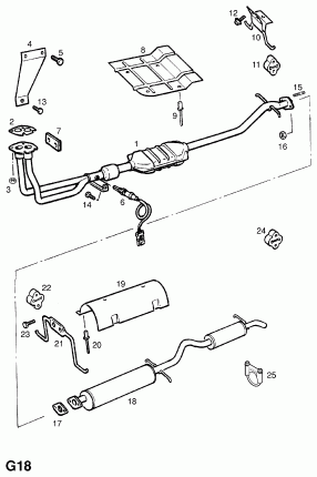 ВЫХЛОПНАЯ ТРУБА, ГЛУШИТЕЛЬ И КАТАЛИТИЧЕСКИЙ НЕЙТРАЛИЗАТОР