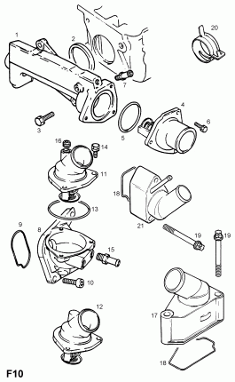 ТЕРМОСТАТ, КОРПУС И ВЫПУСКНОЙ ВОДЯНОЙ КАНАЛ