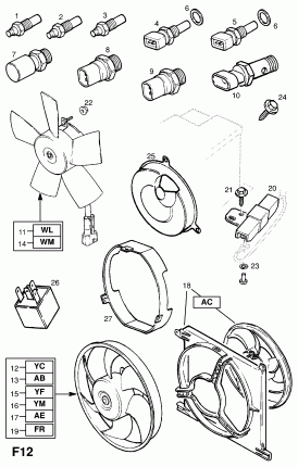 БЛОК ТЕМПЕРАТУРЫ ВОДЫ ДВИГАТЕЛЯ - ДАТЧИК