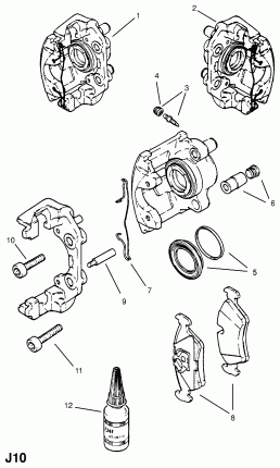 СУППОРТ ПЕРЕДНЕГО ДИСКОВОГО ТОРМОЗА (ЗАМЕНА)