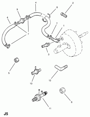 ВАКУУМНЫЙ ТРУБОПРОВОД СЕРВОБЛОКА ТОРМОЗА