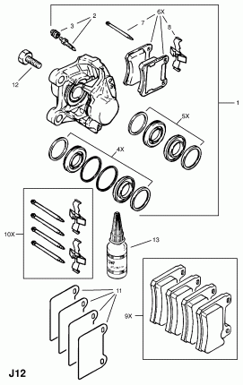 СУППОРТ ЗАДНЕГО ТОРМОЗНОГО ДИСКА