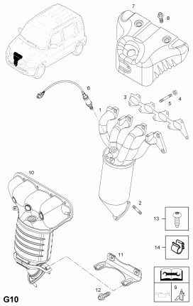 ВЫПУСКНОЙ ПАТРУБОК И КАТАЛИТИЧЕСКИЙ НЕЙТРАЛИЗАТОР (ПРОДОЛЖ.)