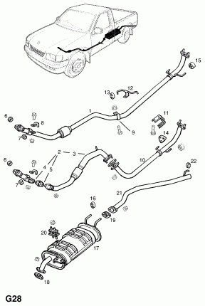 ВЫХЛОПНАЯ ТРУБА, ГЛУШИТЕЛЬ И КАТАЛИТИЧЕСКИЙ НЕЙТРАЛИЗАТОР (ПРОДОЛЖ.)