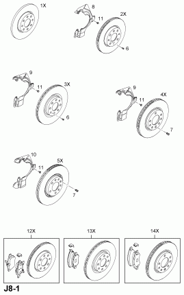 ПЕРЕДНИЕ ТОРМОЗНЫЕ КОМПЛЕКТЫ