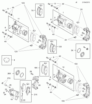 FRONT BRAKE DISC CALIPER (EXCHANGE)