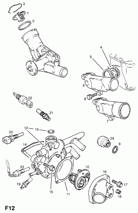 БЛОК ТЕМПЕРАТУРЫ ВОДЫ ДВИГАТЕЛЯ - ДАТЧИК