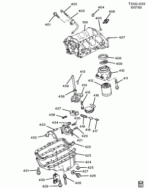 ENGINE ASM-4.3L V6 PART 4 OIL PUMP,PAN & RELATED PARTS (LB4/4.3Z, EXC ZR9,Z79)