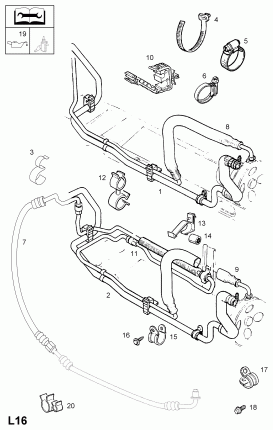 ШЛАНГИ И ТРУБКИ РУЛЕВОГО ПРИВОДА С УСИЛИТЕЛЕМ