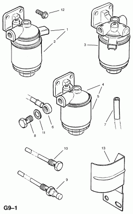 ОДИНАРНЫЙ ТОПЛИВНЫЙ ФИЛЬТР ГРУБОЙ ОЧИСТКИ (ПРОДОЛЖ.)