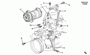 A/C COMPRESSOR MOUNTING (LN8/2.5E)