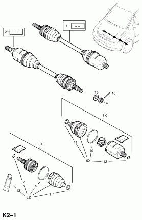 FRONT AXLE DRIVE SHAFT (EXCHANGE)