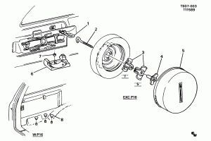SPARE WHEEL CARRIER (EXC REAR MOUNT P16)