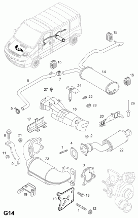 ВЫХЛОПНАЯ ТРУБА, ГЛУШИТЕЛЬ И КАТАЛИТИЧЕСКИЙ НЕЙТРАЛИЗАТОР (ПРОДОЛЖ.)