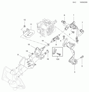 ТОПЛИВНАЯ ФОРСУНКА - ВЫПУСКНОЙ КОЛЛЕКТОР