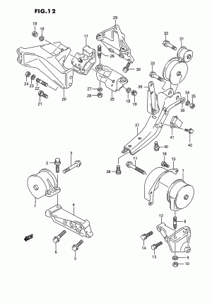 ENGINE MOUNTING (TYPE 2:2WD:AT:OHC)