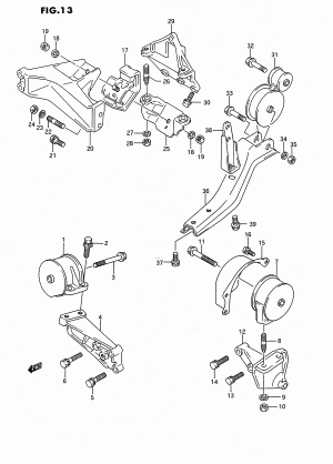 ENGINE MOUNTING (2WD:AT:DOHC)