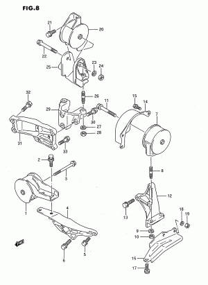 ENGINE MOUNTING (TYPE 1:2WD:MT:OHC)
