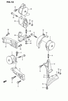 ENGINE MOUNTING (2WD:MT:DOHC)
