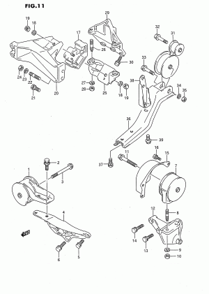 ENGINE MOUNTING (TYPE 1:2WD:AT:OHC)