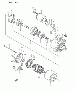 STARTING MOTOR (DOHC:E15, E16, E17:TYPE 2:W/POWER STEERING)