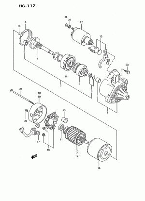 STARTING MOTOR (OHC:AT:E16, E17:SEE NOTE 1)