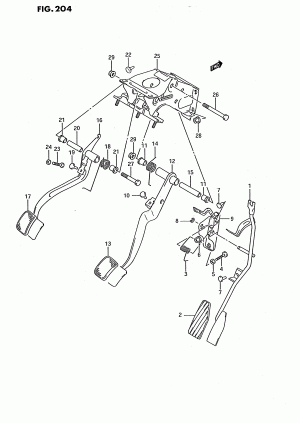 PEDAL AND PEDAL BRACKET (MT:LHD)