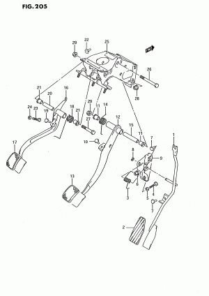 PEDAL AND PEDAL BRACKET (MT:RHD)