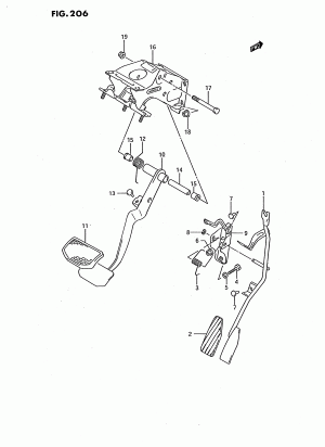 PEDAL AND PEDAL BRACKET (AT:LHD)