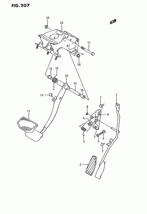 PEDAL AND PEDAL BRACKET (AT:RHD)